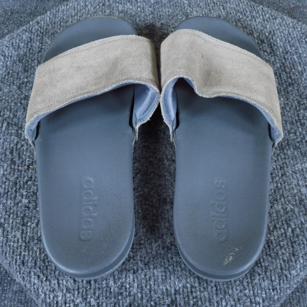 Adidas Adilette Men's Slide Sandals Size 7 Casual Comfort Gray Suede‎ AQ5448